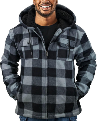 Mens Big and tall Thick Plaid Flannel Jacket 