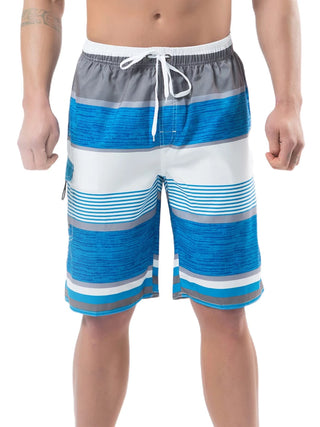 Men Big and Tall Swim Trunks with Pocket Drawstring Striped Beach Board Shorts with Mesh Lining Swimsuits B*athing Suits