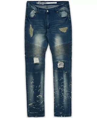 Men'S Big and Tall Mulberry Moto Skinny Denim Jeans