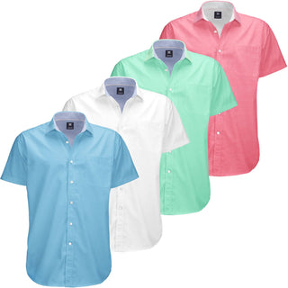 Mens Big and Tall Oxford Shirt - 4 Pack Button down Short Sleeve Dress Shirt - Versatile for Business & Casual Events - Comfort Fit - Breathable Material -  for Big Men