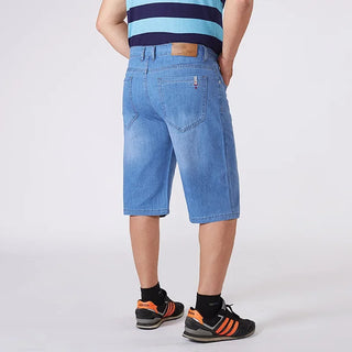 Jeans Men Denim Shorts Summer Blue plus Size Big 44 46 48 52 56 Male Half Trousers High Waist Short Stretched Masculino Hombre