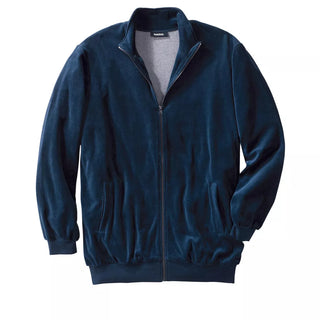 Kingsize Men'S Big & Tall Tall Velour Full-Zip Jacket