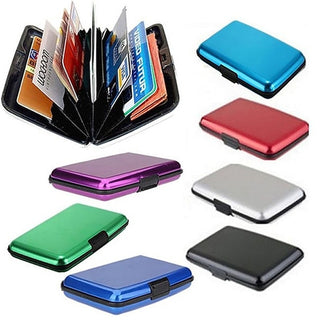 Pocket Business Id Credit Cards Wallet Holder Case Aluminum Metal Men Waterproof Business Id Credit Card Wallet Plastic Pouch