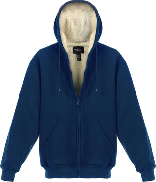 Big Mens Heavyweight Sherpa Lined Fleece Hoodie Jacket