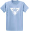 Light Blue With White Triangulated Palm Design