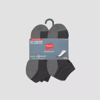 Hanes Premium Men'S Big & Tall Low Cut Socks 10Pk - 12-14