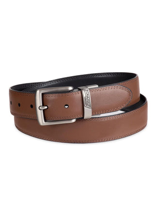 Men'S Two-In-One Reversible Black to Brown Double Stitch Belt (Regular and Big & Tall Sizes)