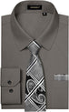 A02-Dress Shirt Grey  Grey Tie