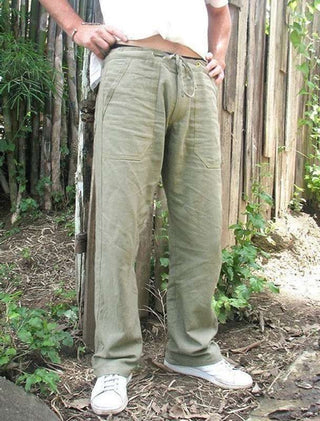 Big Men's Linen/Cotton Blend Drawstring Pants