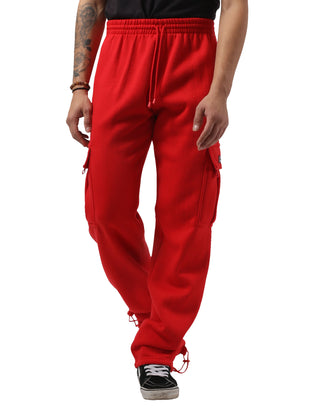 Mens Premium Cargo Sweatpants Heavy Duty Heavyweight Elastic Drawstring Waistband Big and Tall Available