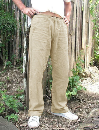 Big Men's Linen/Cotton Blend Drawstring Pants